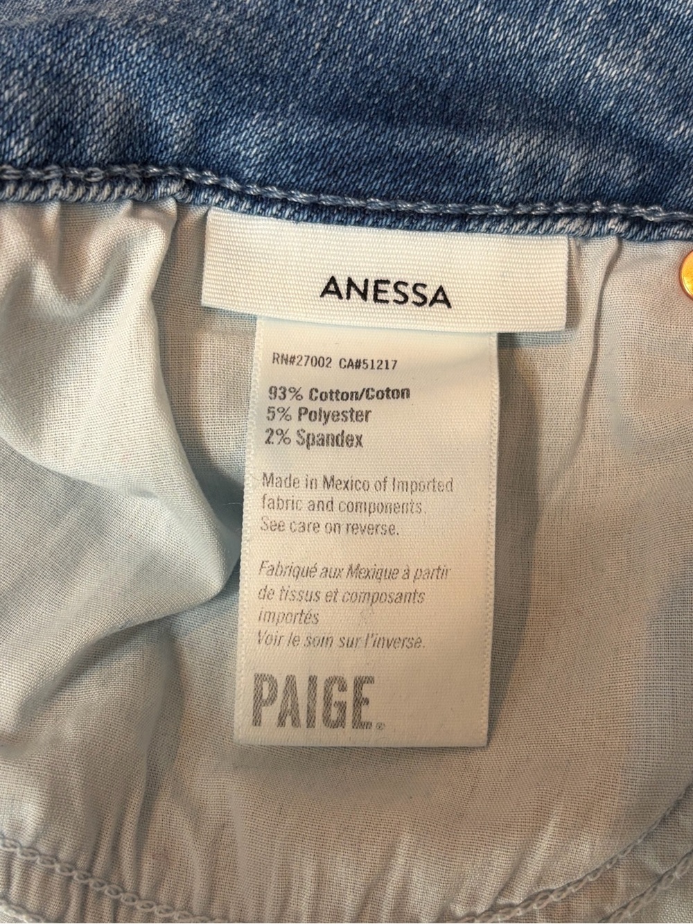 PAIGE anessa Women’s Cropped Wide Leg Jeans denim Light Wash Raw Hem Size 32 - Picture 11 of 15